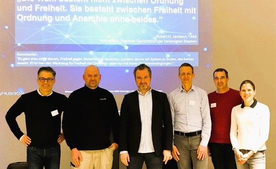 Die Vortragenden zusammen mit der rotarischen Doppelspitze Christian Bode und Kirsten Scherler